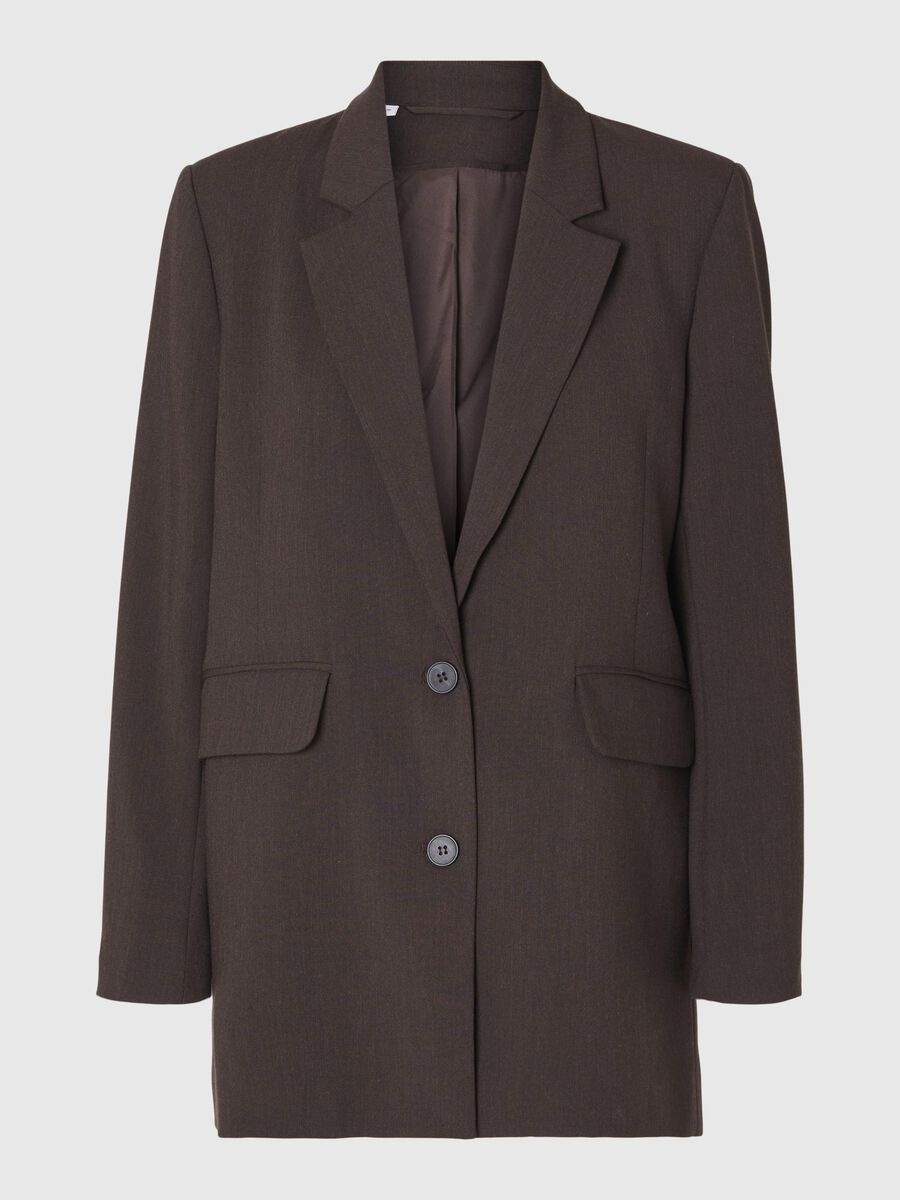 Selected RELAXED FIT BLAZER, Coffee Bean, highres - 16094205_CoffeeBean_1112455_001.jpg