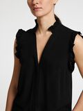 Selected SLEEVELESS RUFFLE DETAIL TOP, Black, highres - 16096447_Black_006.jpg