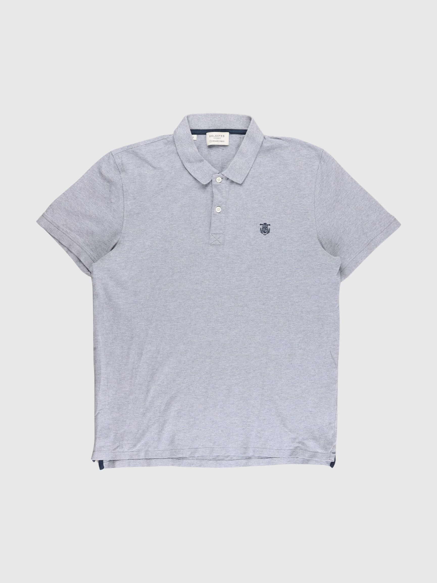 POLO-SHIRT, Medium Grey Melange, highres