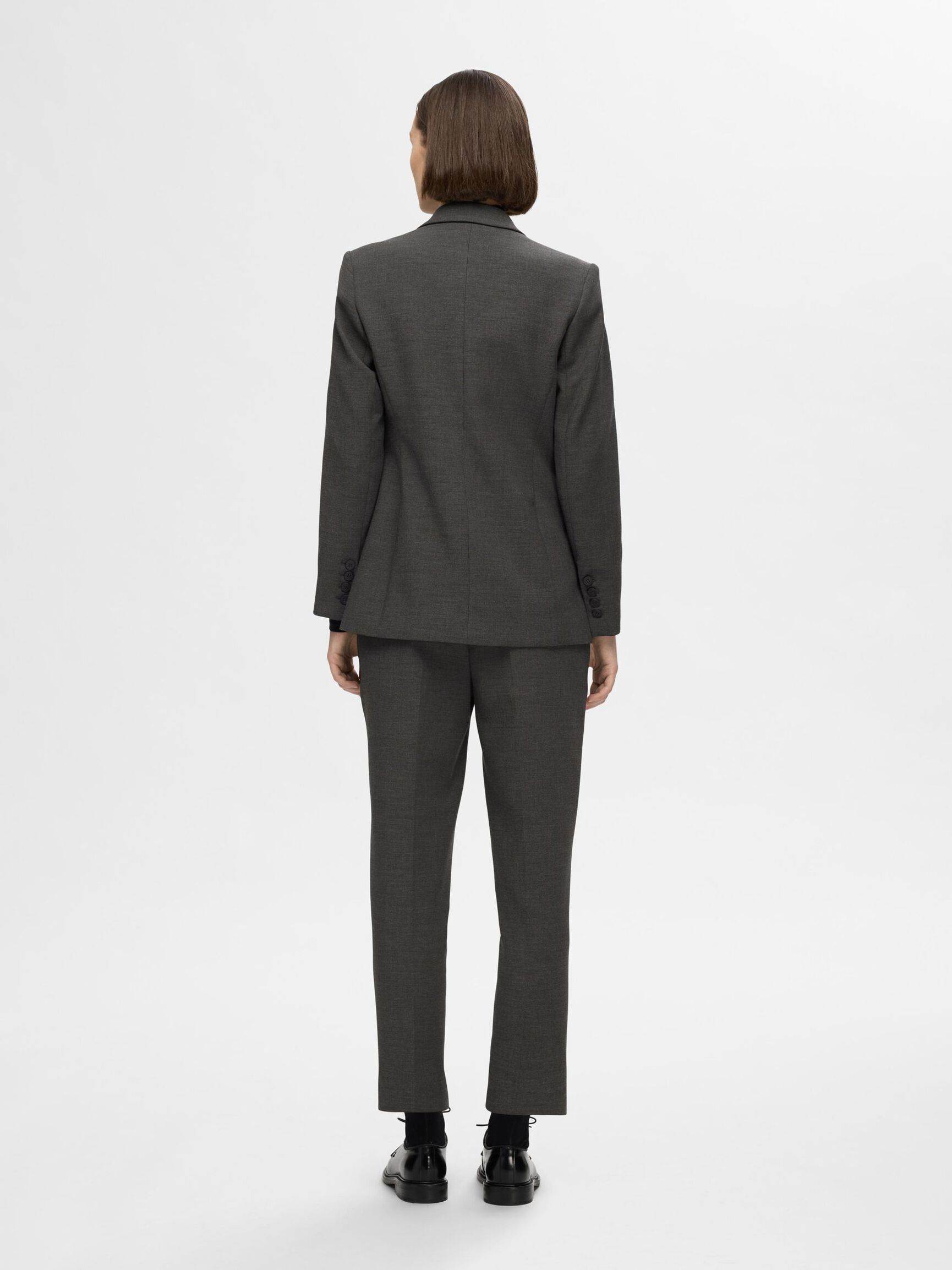 VISCOSE BLEND CLASSIC BLAZER, Dark Grey Melange, highres
