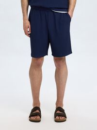 RIBBED SHORTS, Black Iris, highres