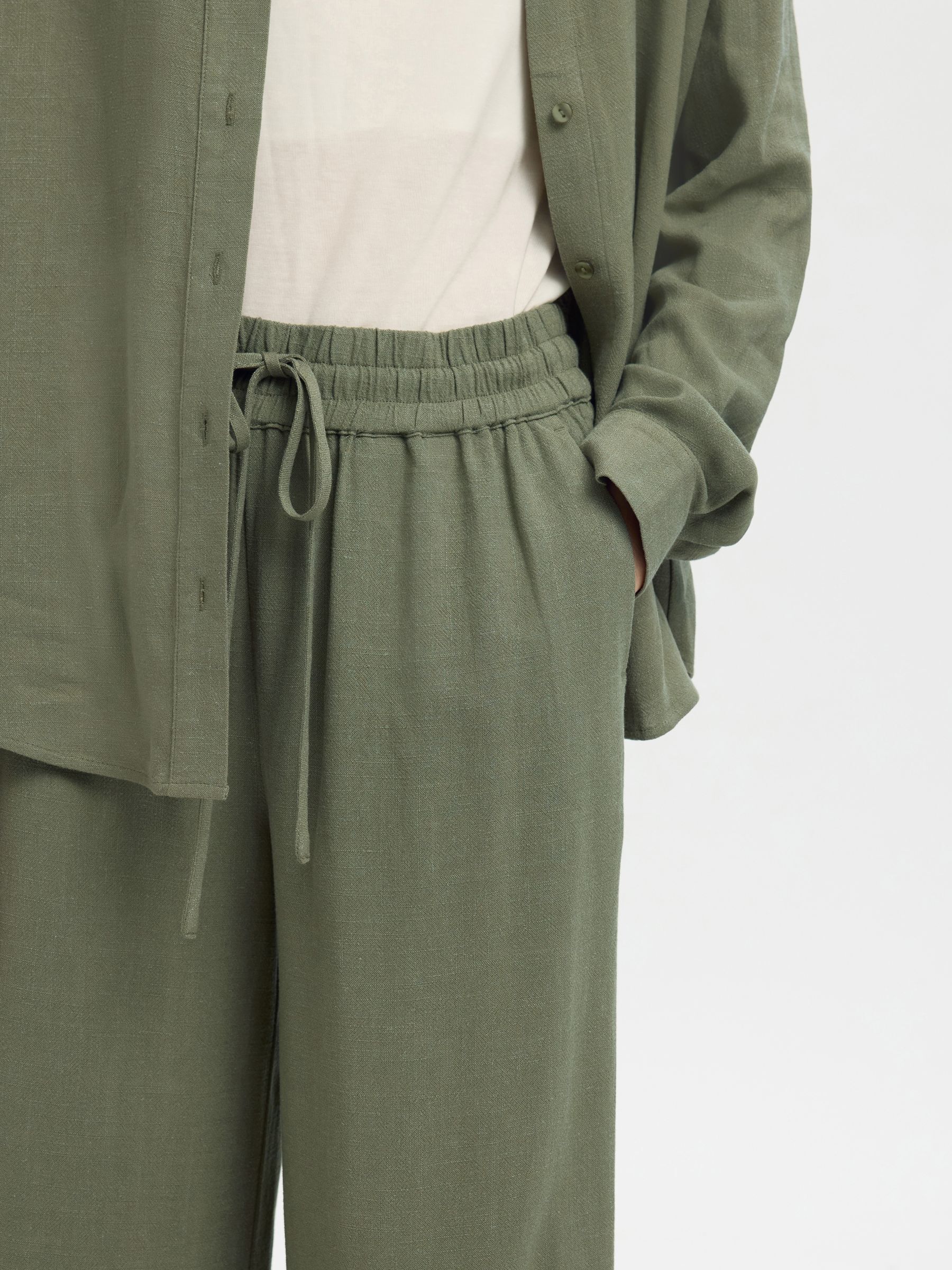 VISCOSE BLEND TROUSERS, Deep Lichen Green, highres