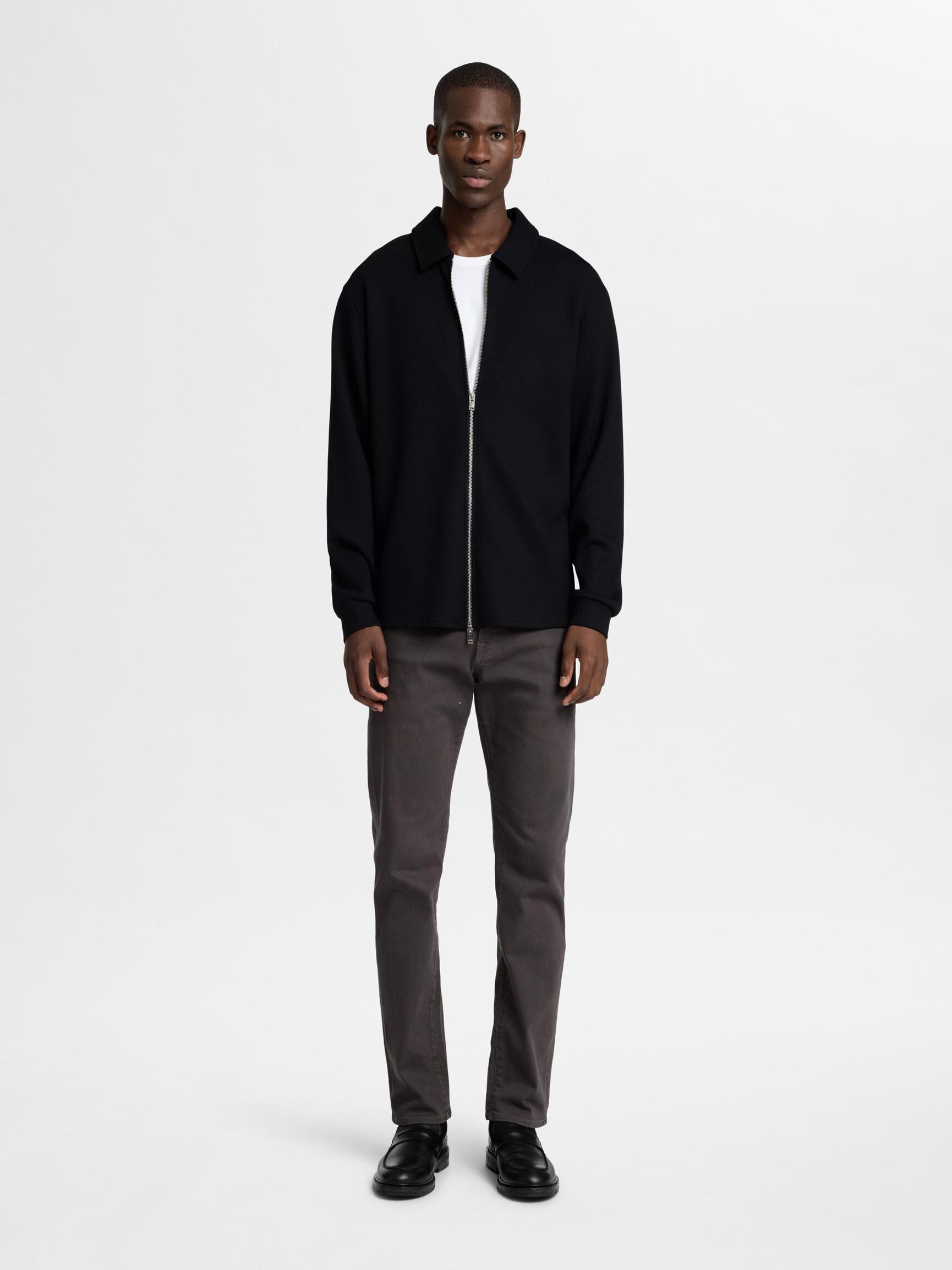 VISCOSE MÉLANGÉE CARDIGAN, Black, highres