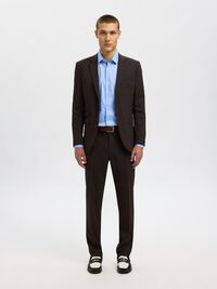 WOVEN WOOL BLEND TROUSERS, Demitasse, highres