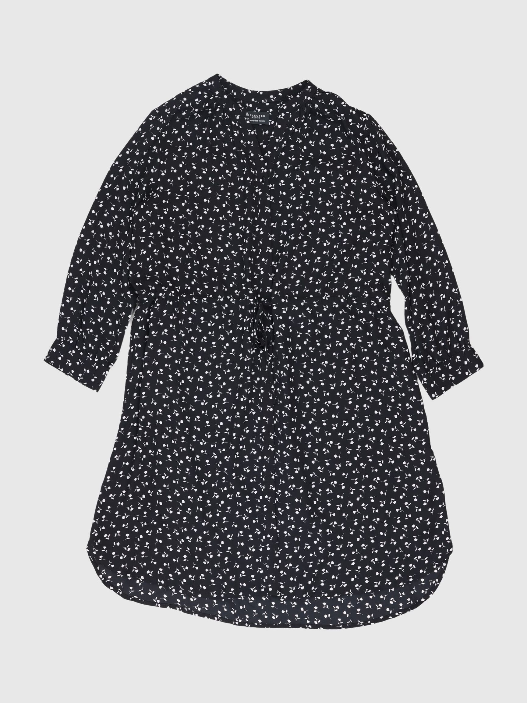 PRINTET KORT KJOLE, Black, highres