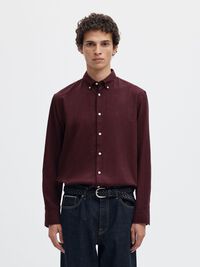 COTTON LONG SLEEVED SHIRT, Tawny Port, highres