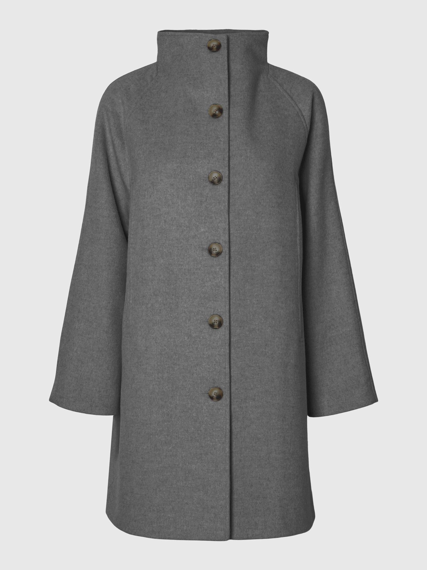 WOOL BLEND COAT, Medium Grey Melange, highres