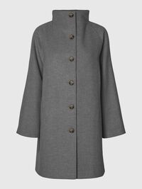 WOOL BLEND COAT, Medium Grey Melange, highres