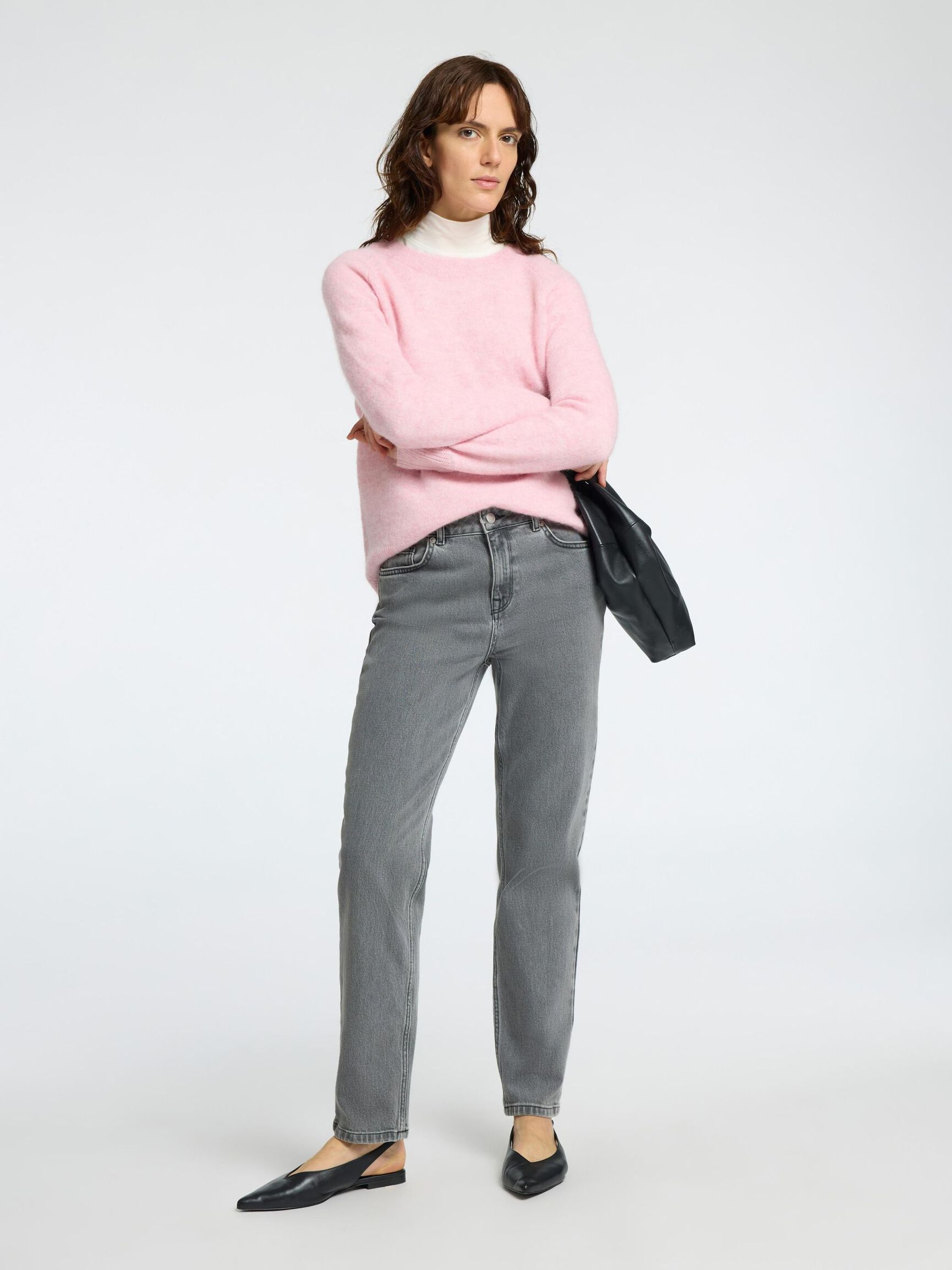 LANGÄRMELIGER STRICKPULLOVER, Bleached Mauve, highres