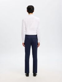 WOVEN WOOL BLEND TROUSERS, Navy Blazer, highres