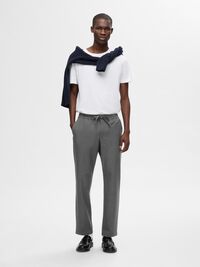 196 RAK PASSFORM BYXOR, Grey Melange, highres