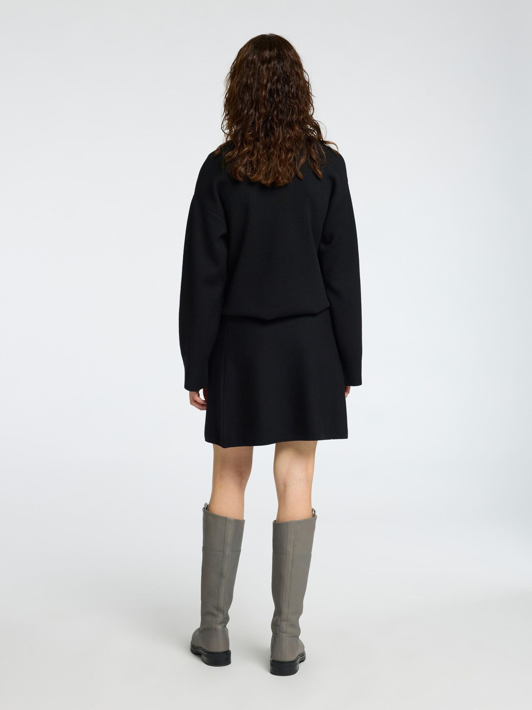 VISKOSEMIX STRICK MINIROCK, Black, highres