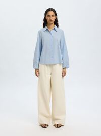 CAMICIA A MANICHE LUNGHE, Cashmere Blue, highres