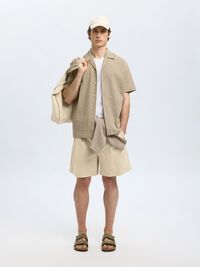 SEERSUCKER KORTÆRMET SKJORTE, Pure Cashmere, highres