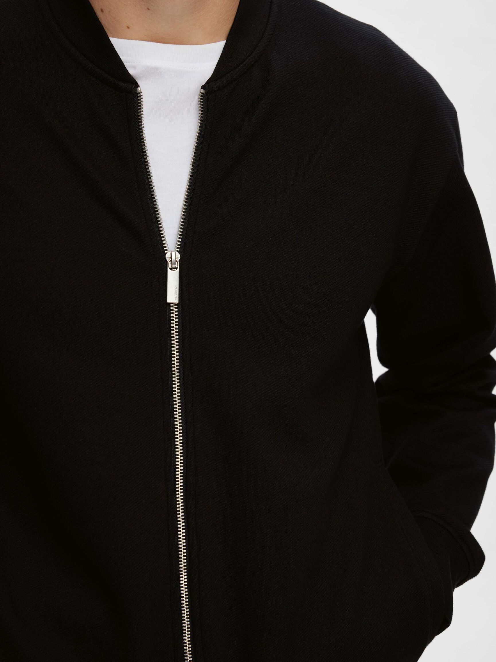 JERSEY SWEAT CARDIGAN, Black, highres