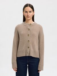 WOLL-KASCHMIR-MIX STRICKJACKE, Irish Cream, highres