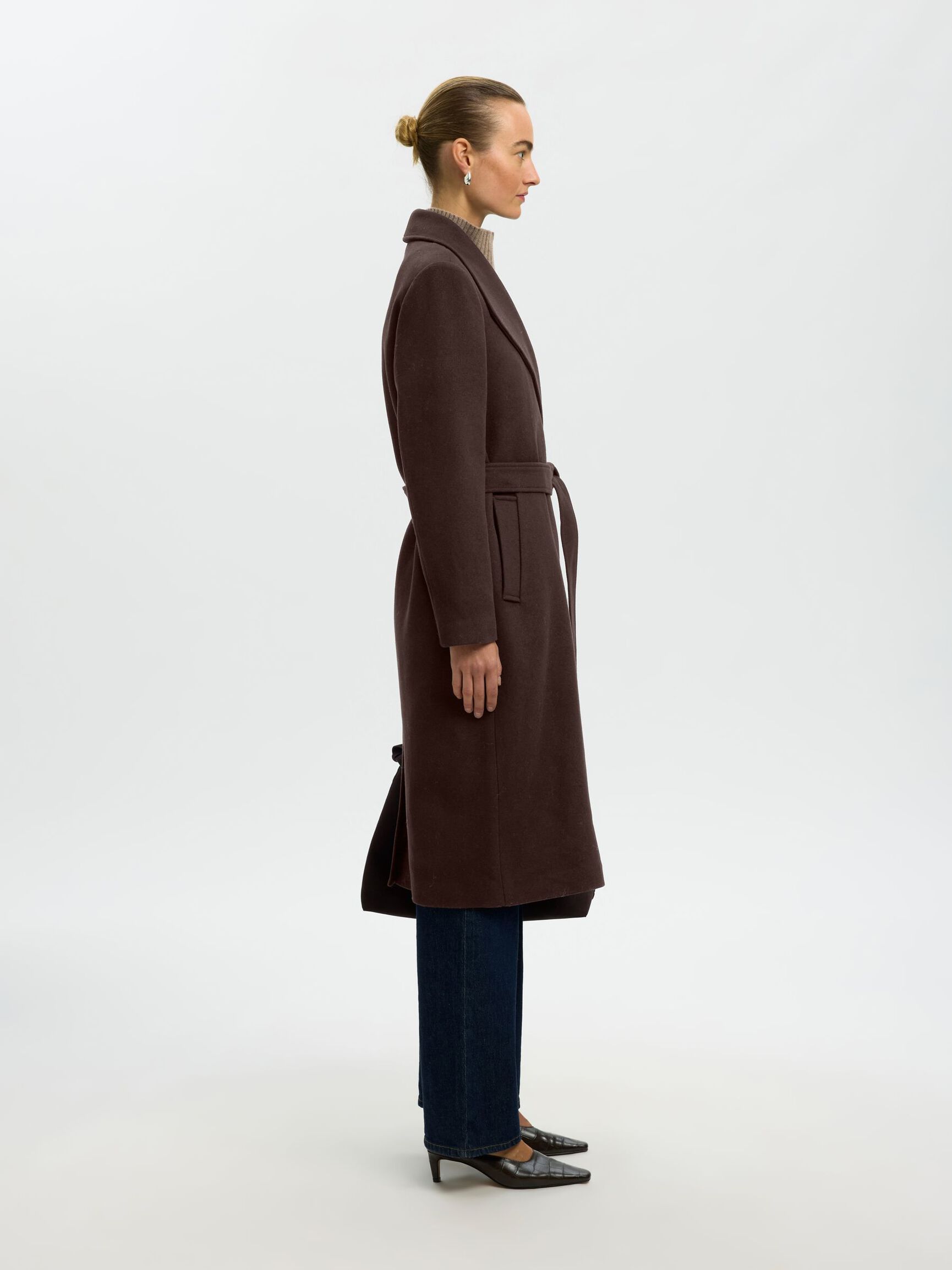WOOL BLEND LONG COAT, Delicioso, highres