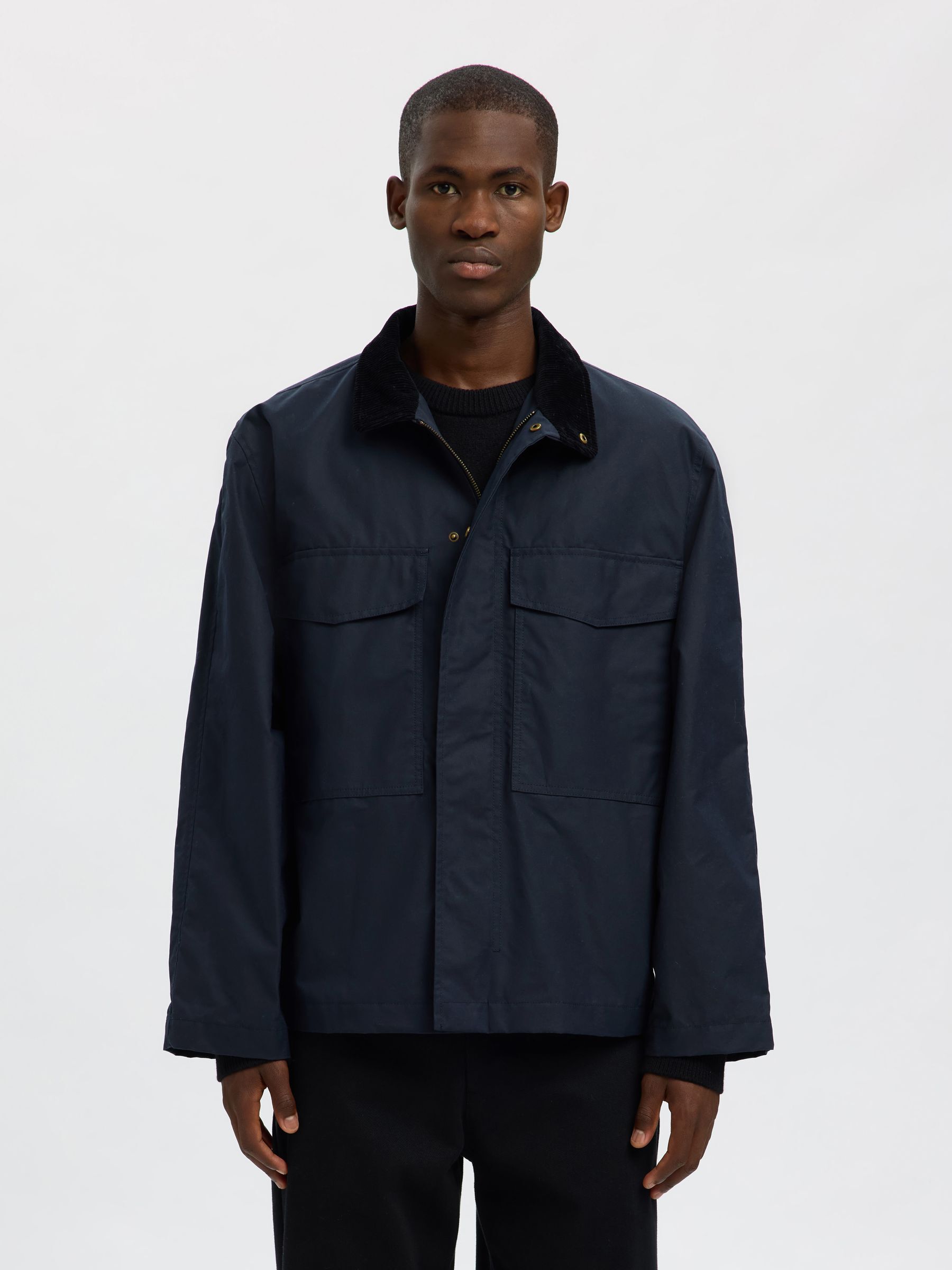 GEWACHSTE BAUMWOLL JACKE, Sky Captain, highres