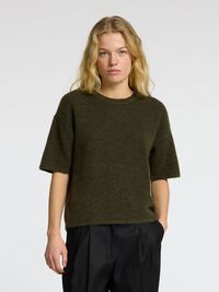 KORTÆRMET ULDBLANDING TOP, Kalamata, highres