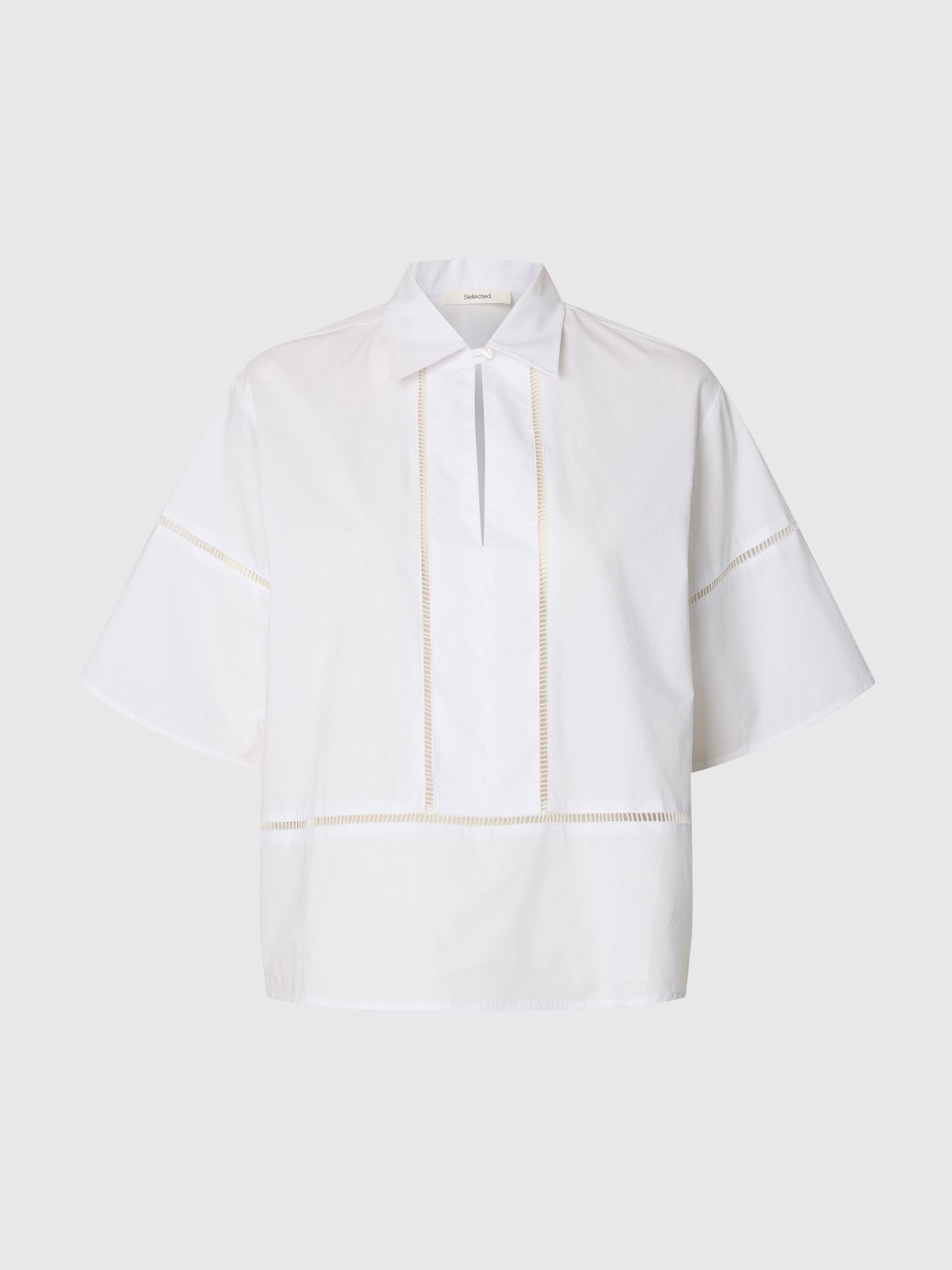 BAUMWOLL KURZARMHEMD, Bright White, highres