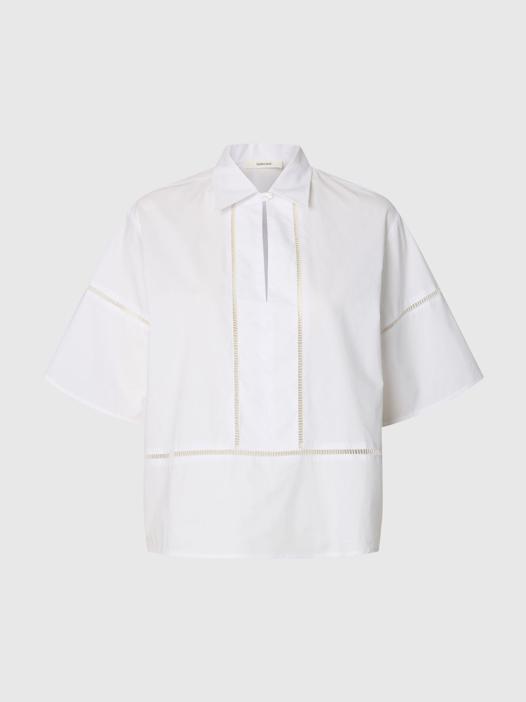 BAUMWOLL KURZARMHEMD, Bright White, highres