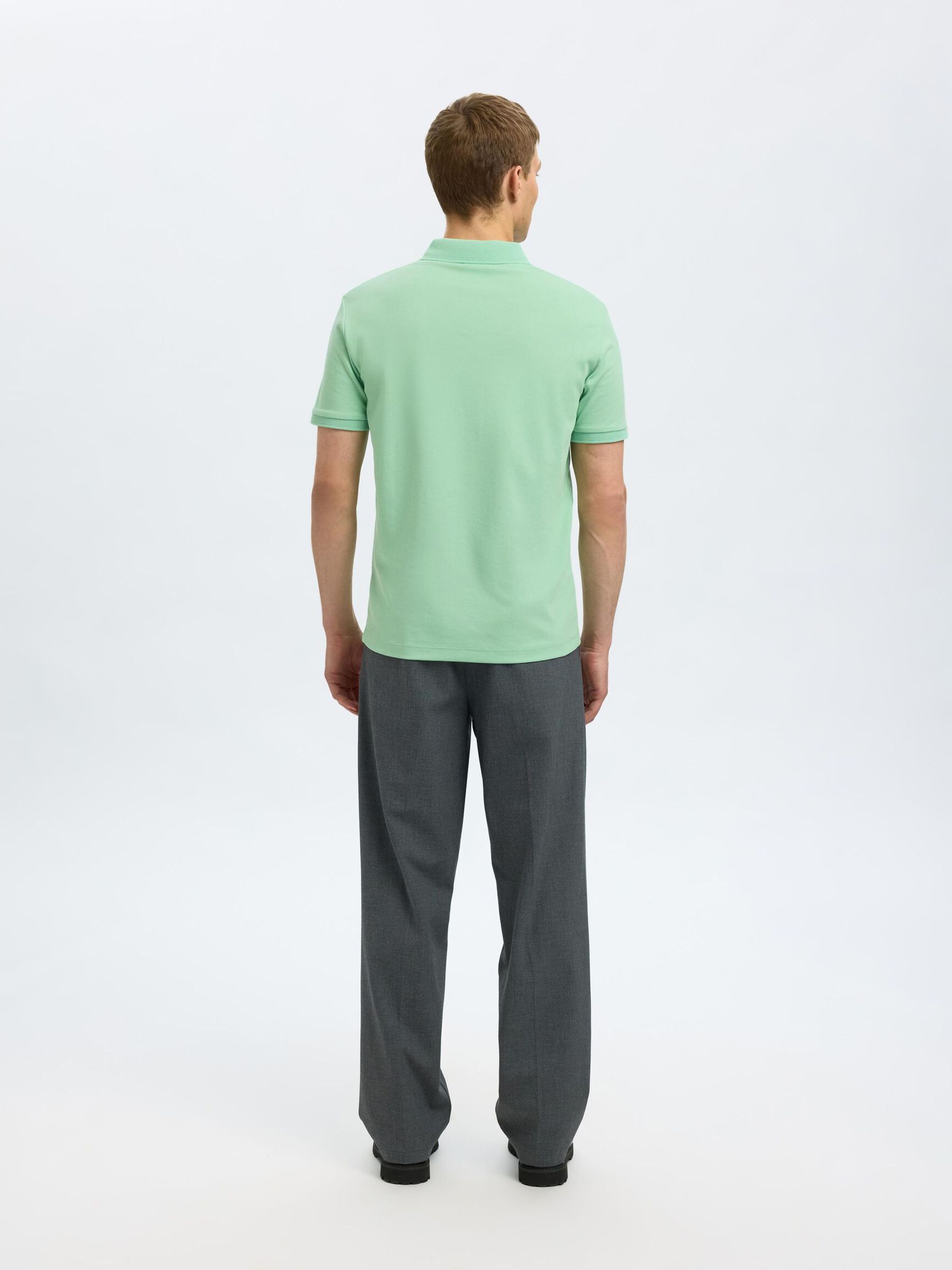 ZIPPER POLO SHIRT, Hemlock, highres