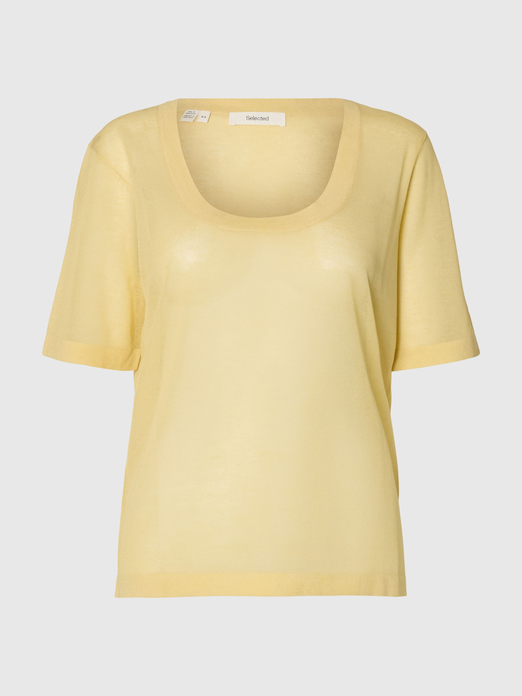 VISCOSE BLEND KNITTED TOP, Italian Straw, highres