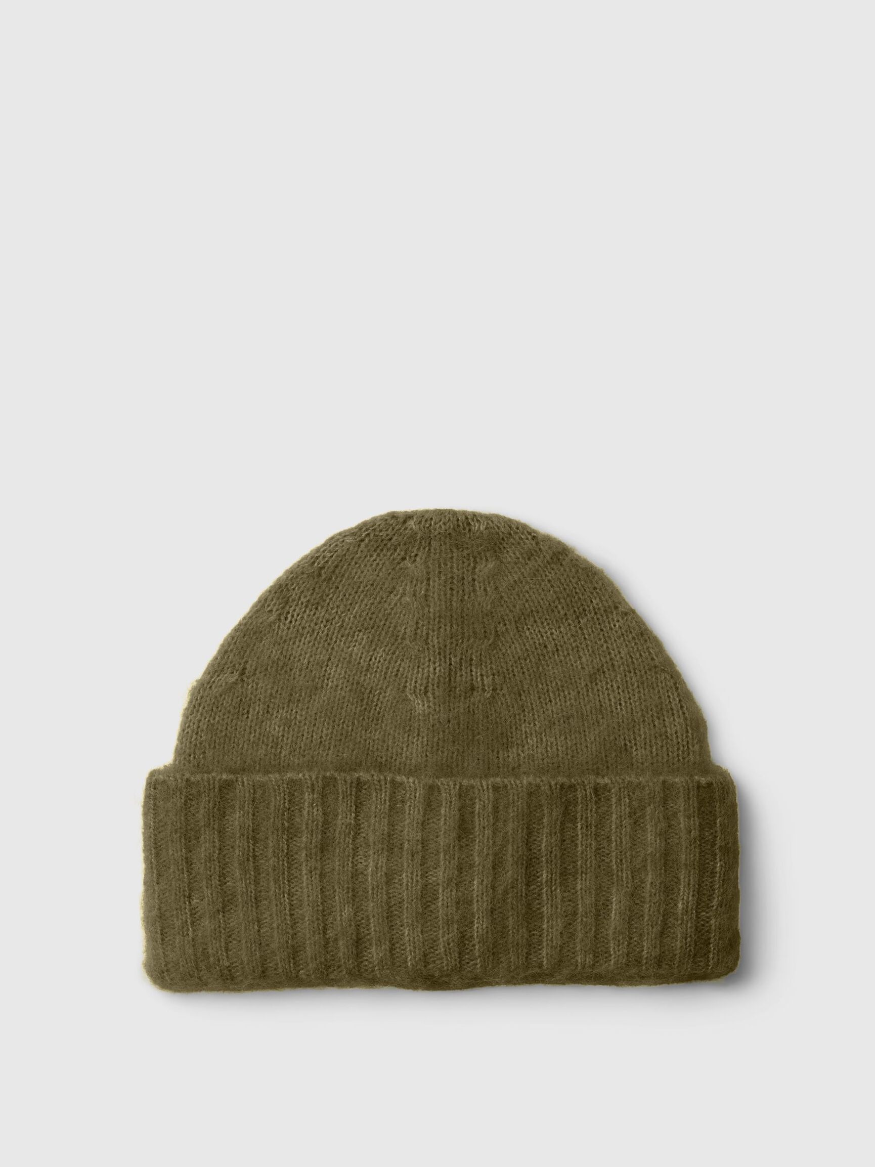 WOOL BLEND BEANIE, Fir Green, highres
