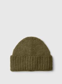 WOOL BLEND BEANIE, Fir Green, highres