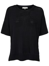 VISCOSE BLEND LOOSE  T-SHIRT, Black, highres