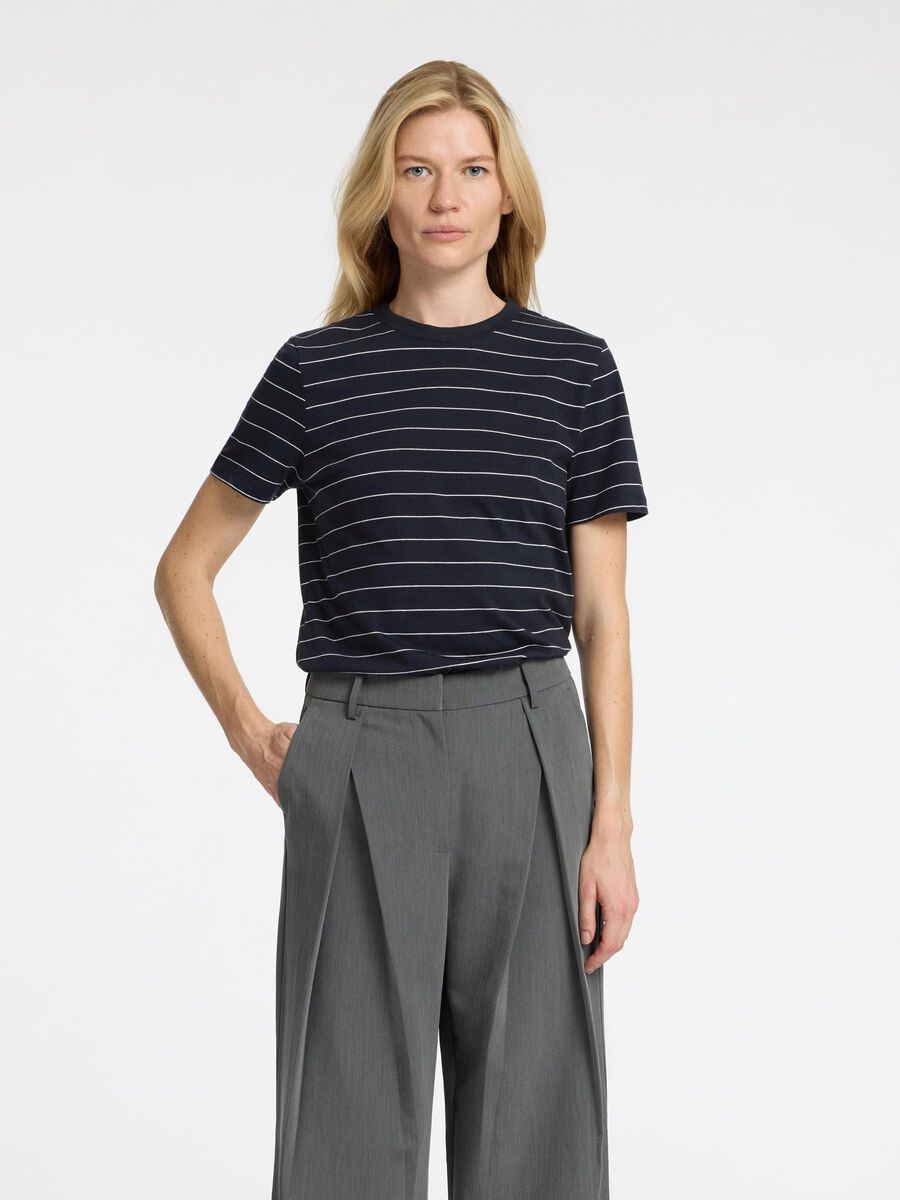 Selected GESTREIFTES BAUMWOLL T-SHIRT, Dark Sapphire, highres - 16097179_DarkSapphire_1170385_003.jpg