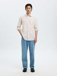 COTTON SLIM FIT SHIRT, Bright White, highres