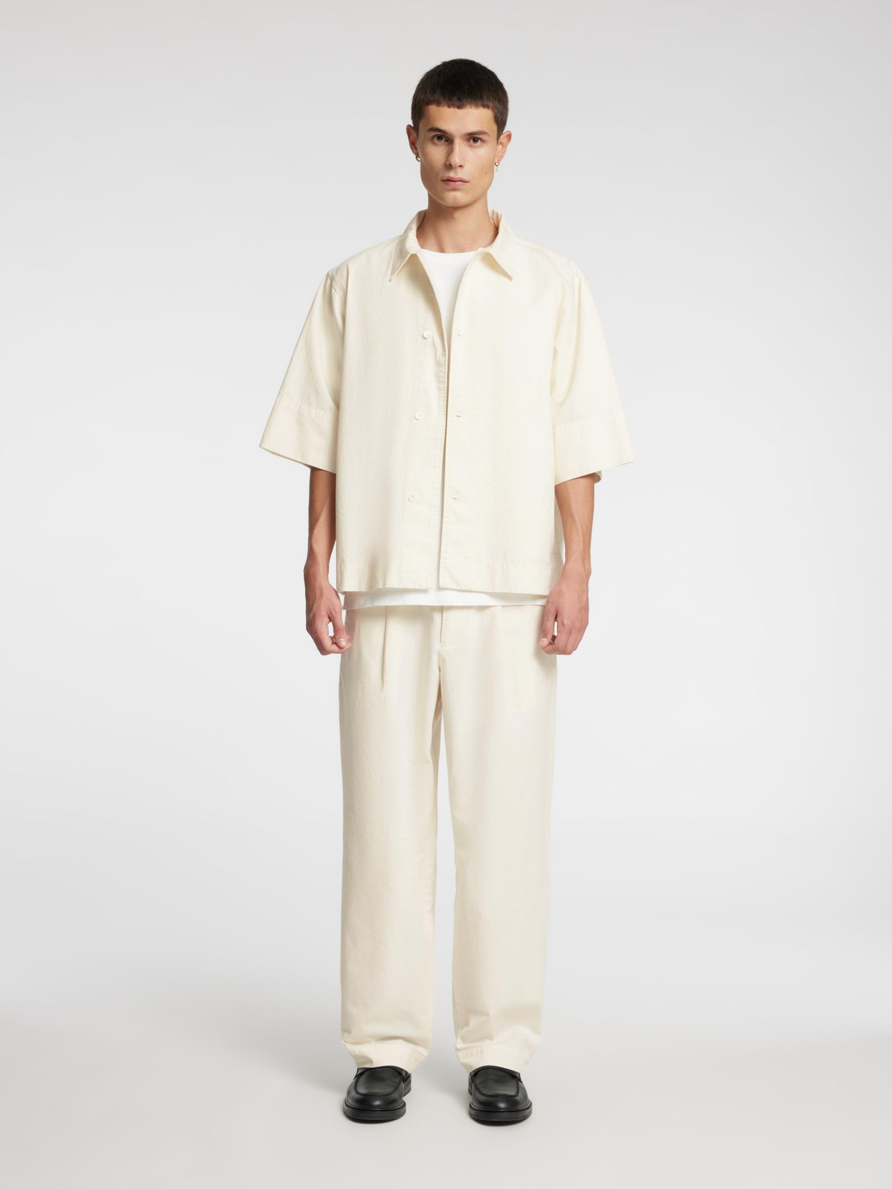 MEZCLA DE ALGODÓN PANTALONES CORTE HOLGADO, Coconut Milk, highres