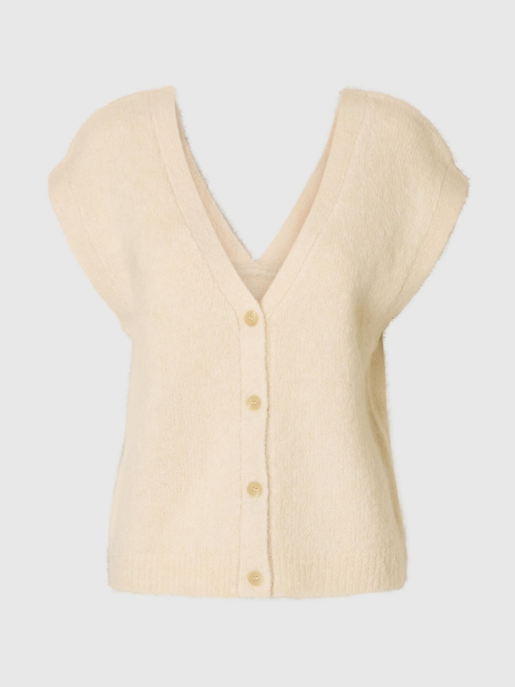 ALPACA WOOL BLEND KNITTED VEST, Birch, highres