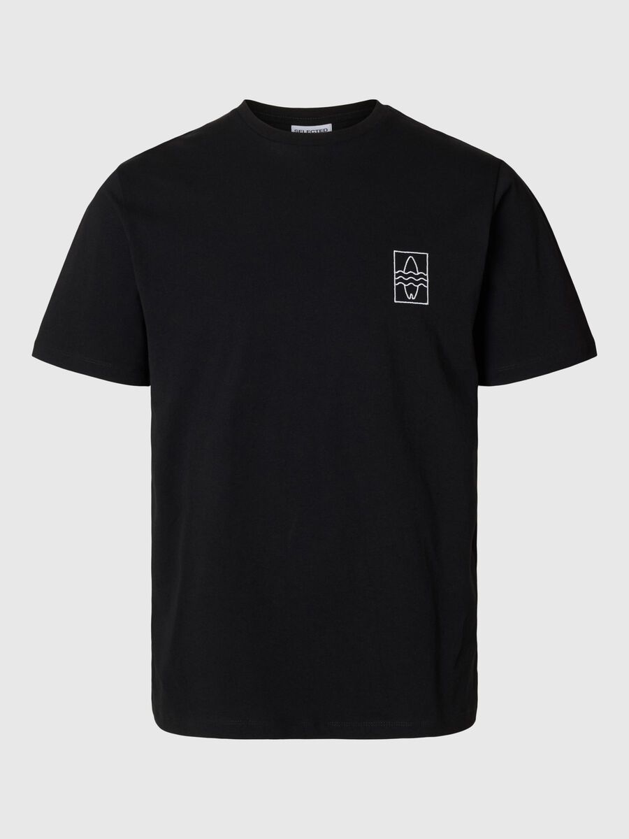 Selected BESTICKTES T-SHIRT, Black, highres - 16092116_Black_1071363_001.jpg