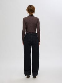 TEXTURED LONG SLEEVED TOP, Tobacco Brown, highres