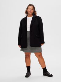 CLASSIQUE EN LAINE MÉLANGÉE BLAZER, Black, highres