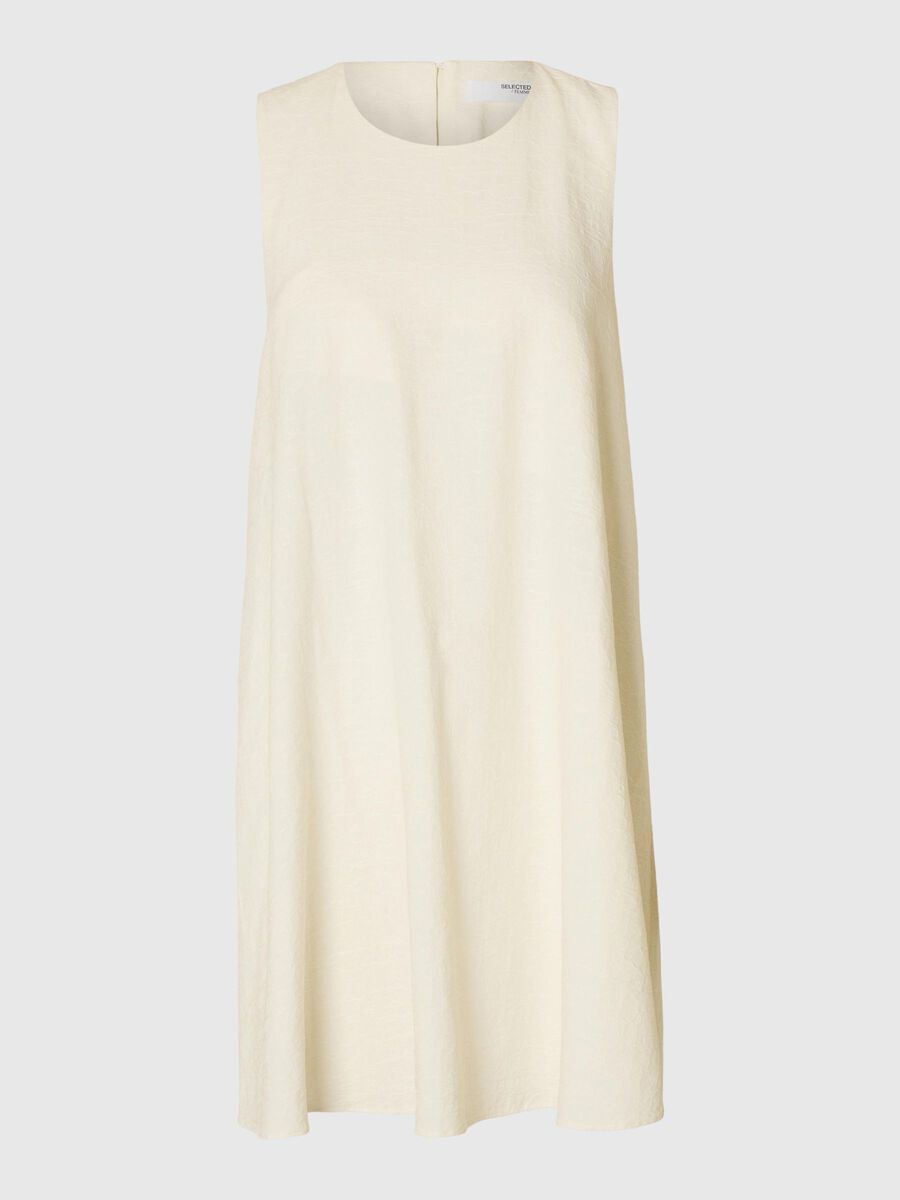 Selected COTTON BLEND JACQUARD MINI DRESS, Snow White, highres - 16097914_SnowWhite_001.jpg