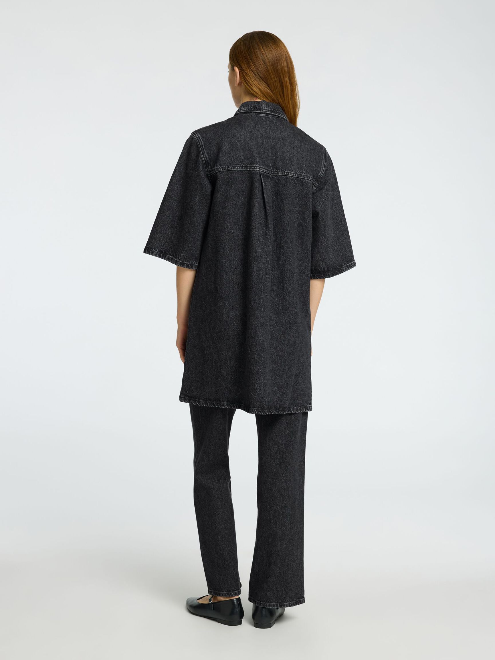 MINI DENIM DRESS, Black, highres