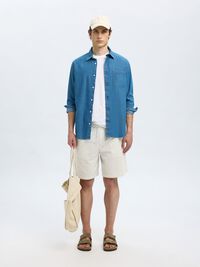 SEERSUCKER SHORTS, Egret, highres