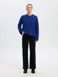 ULDBLANDING STRIKKET CARDIGAN, Dazzling Blue, highres