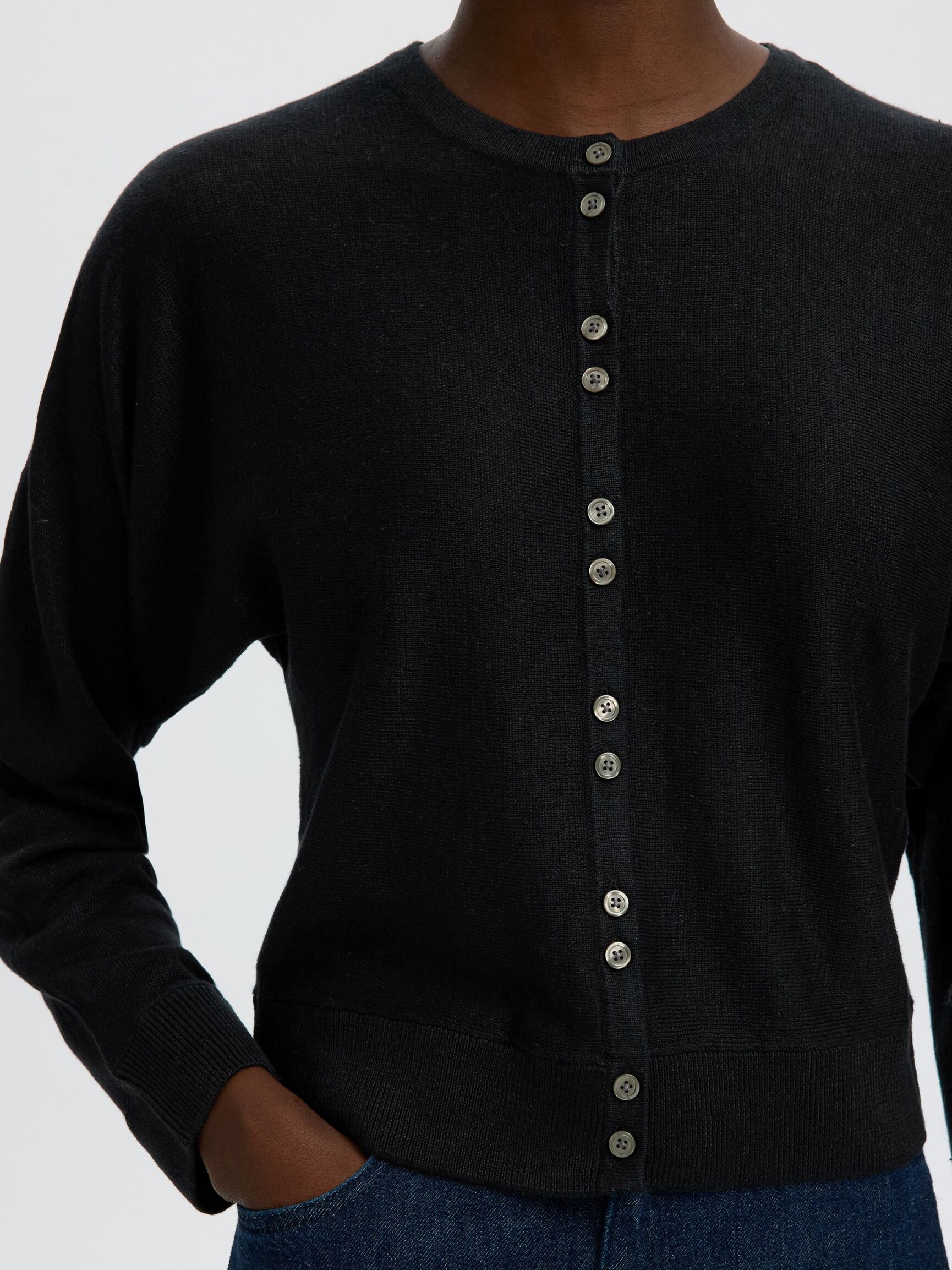 CARDIGAN A MAGLIA, Black, highres