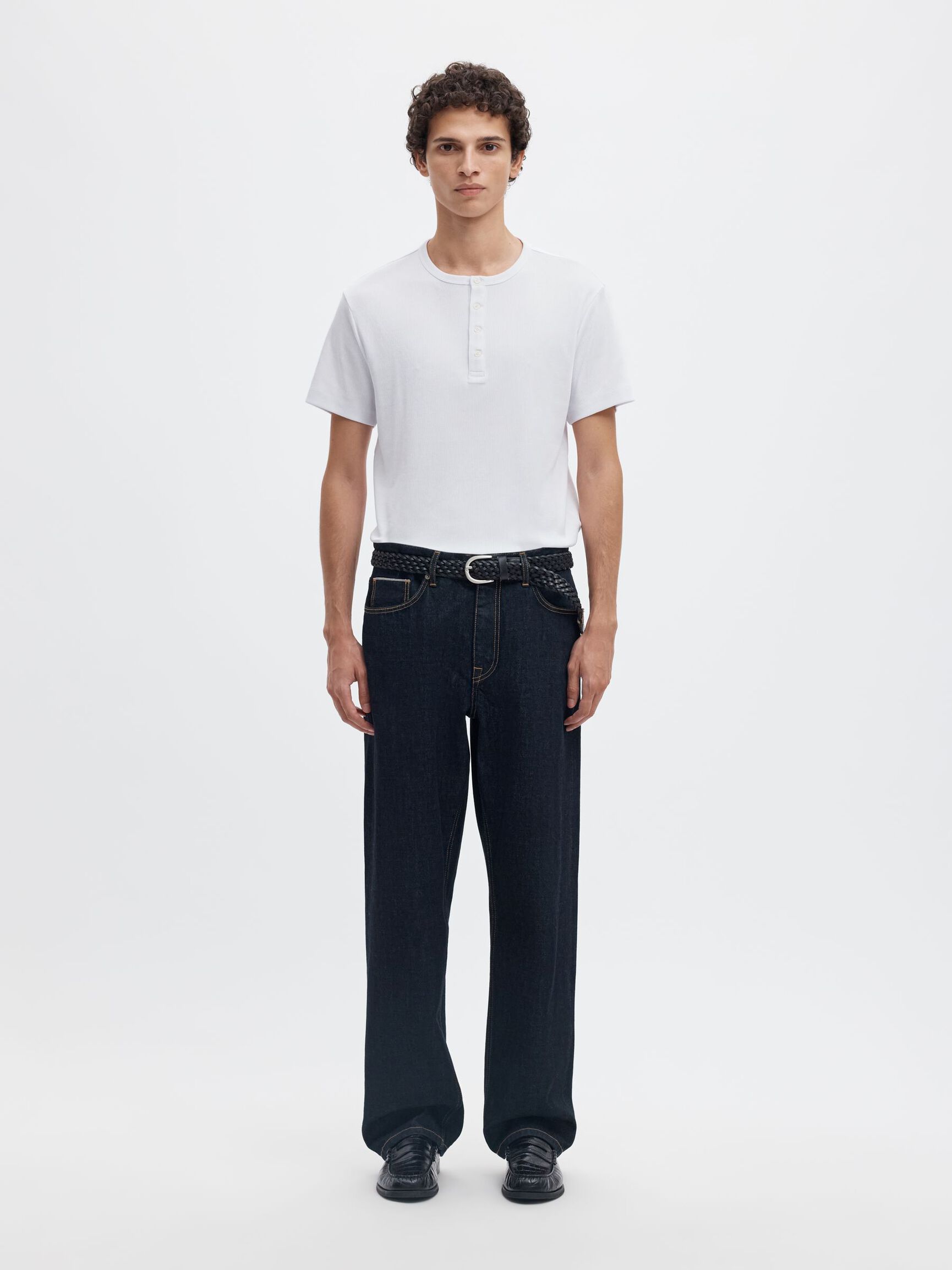 GEKNÖPFTES RIPP T-SHIRT, Bright White, highres