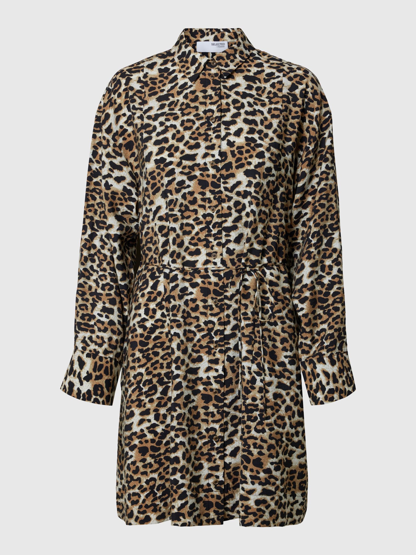 PRINTED SHIRT DRESS, Black, highres