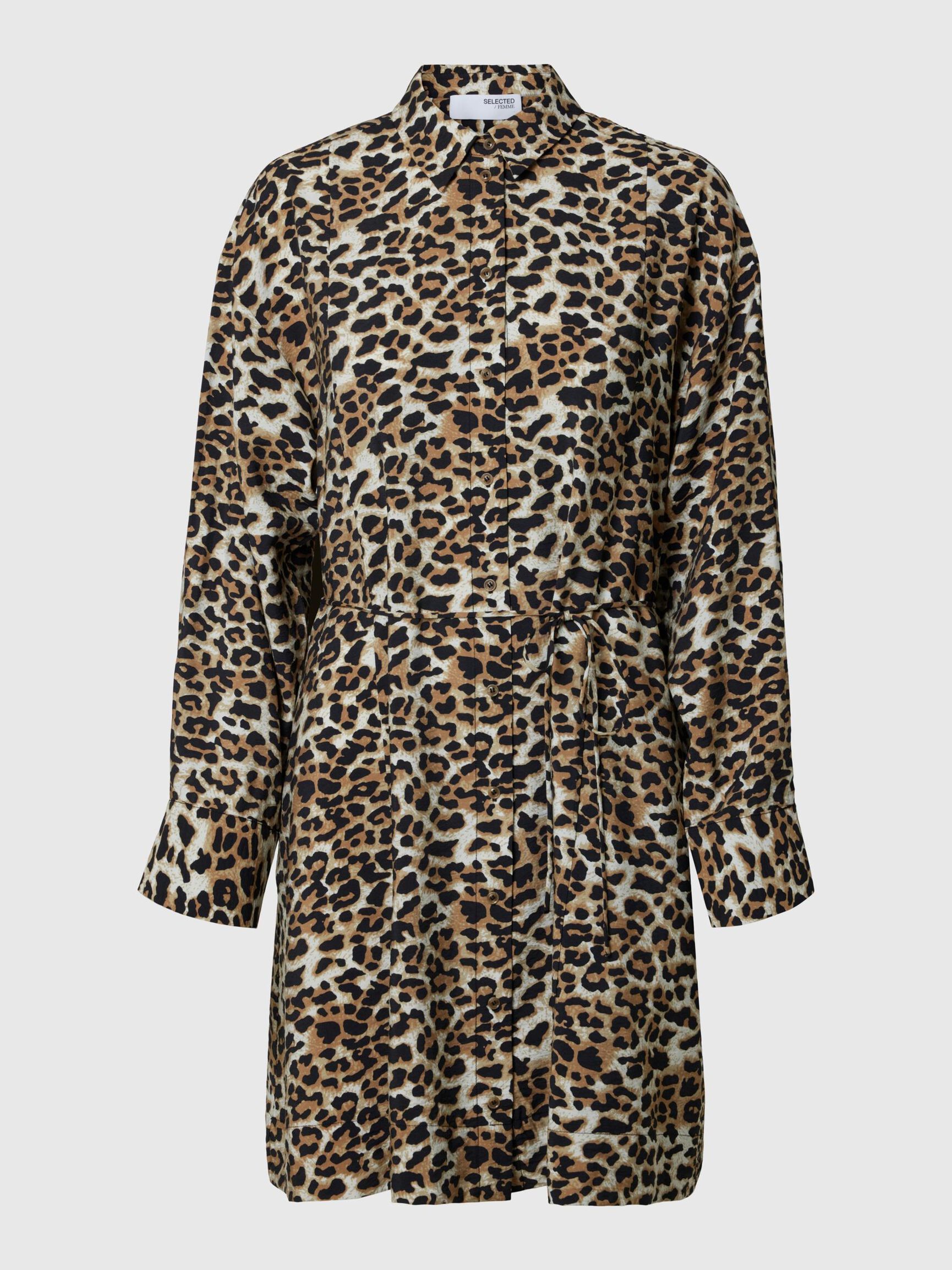 PRINTED SHIRT DRESS, Black, highres