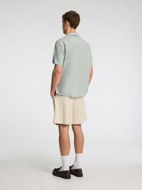 LIN MÉLANGÉ CHEMISE À MANCHES COURTES, Iceberg Green, highres