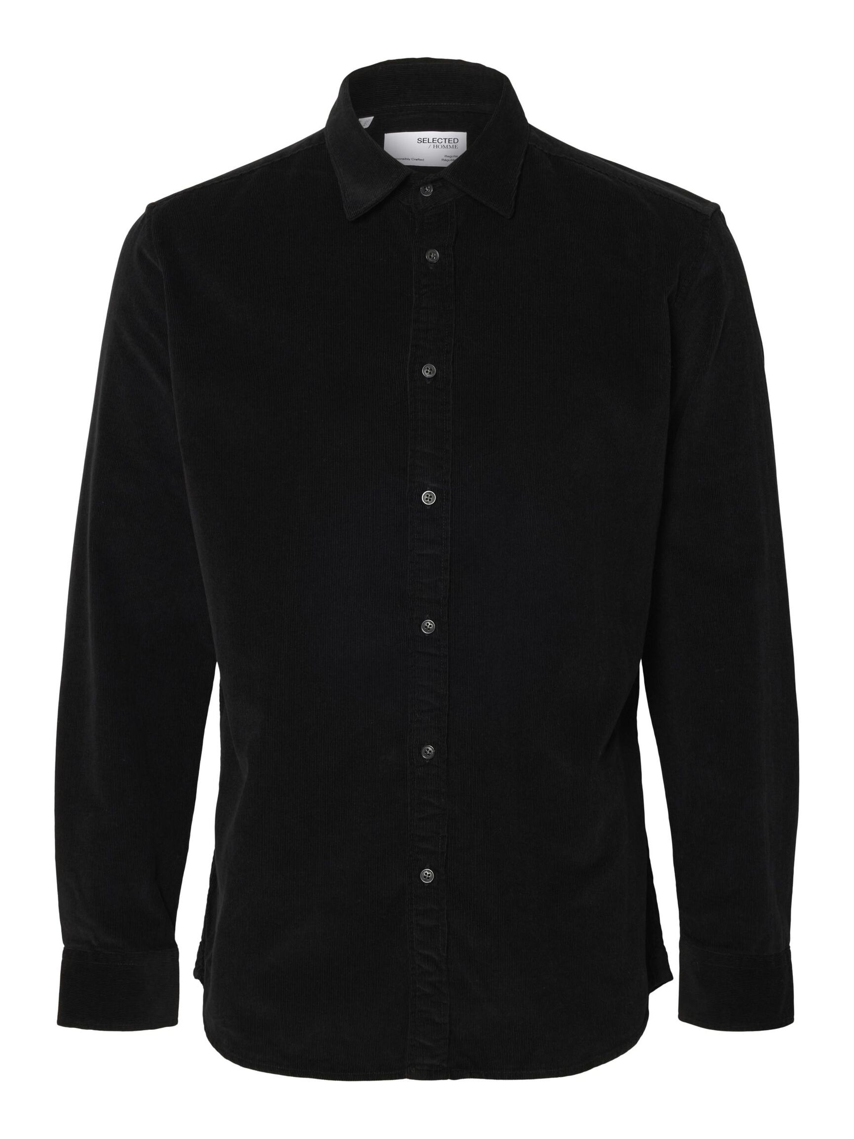 CORDUROY SHIRT, Black, highres