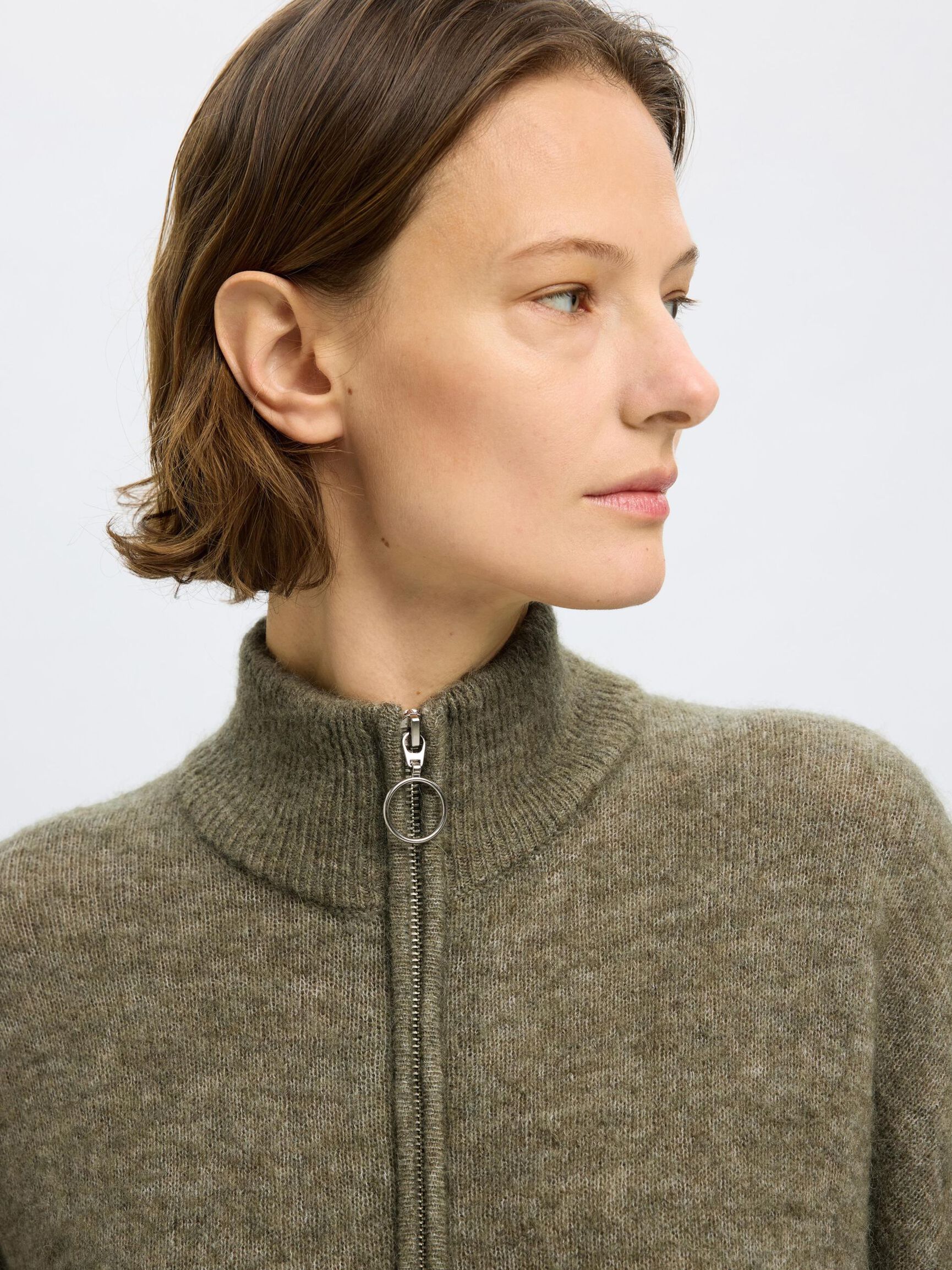 WOOL BLEND CARDIGAN, Vetiver, highres