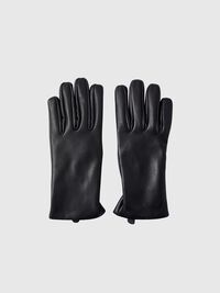 LEATHER GLOVES, Black, highres
