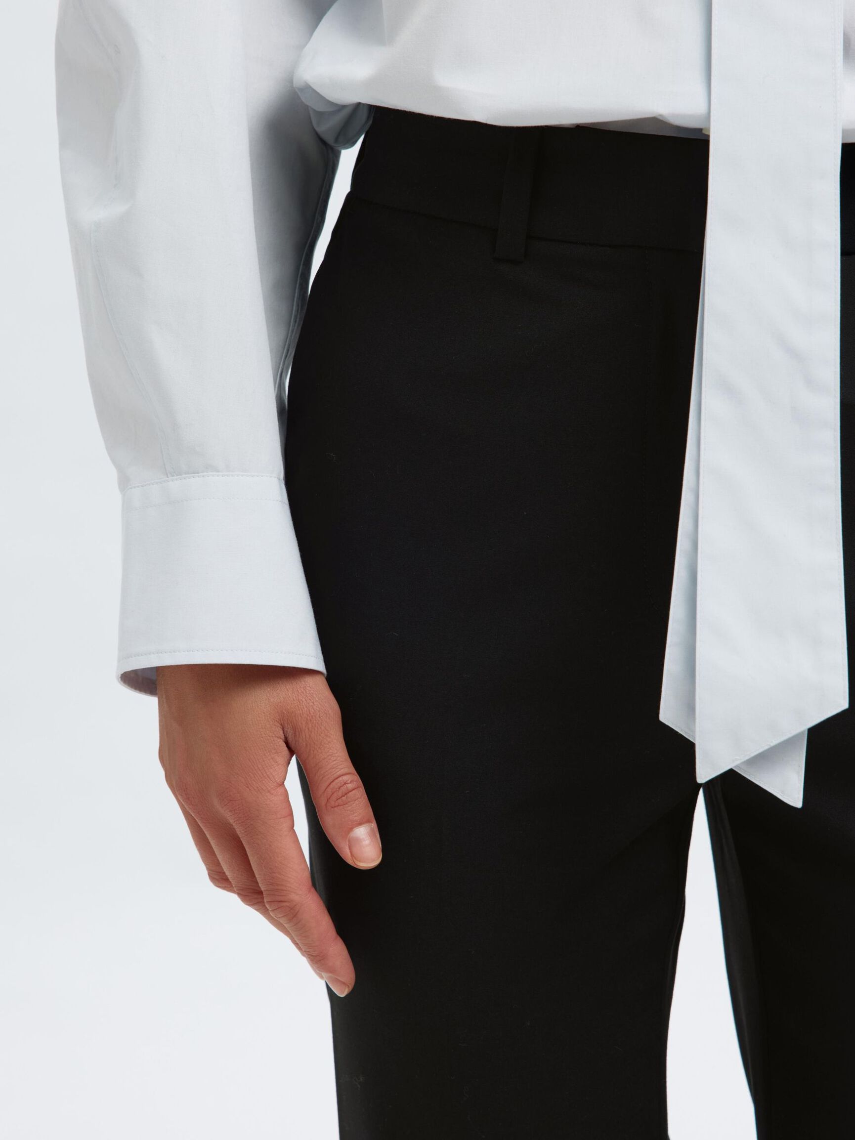 PANTALONI STRETTI IN FONDO, Black, highres